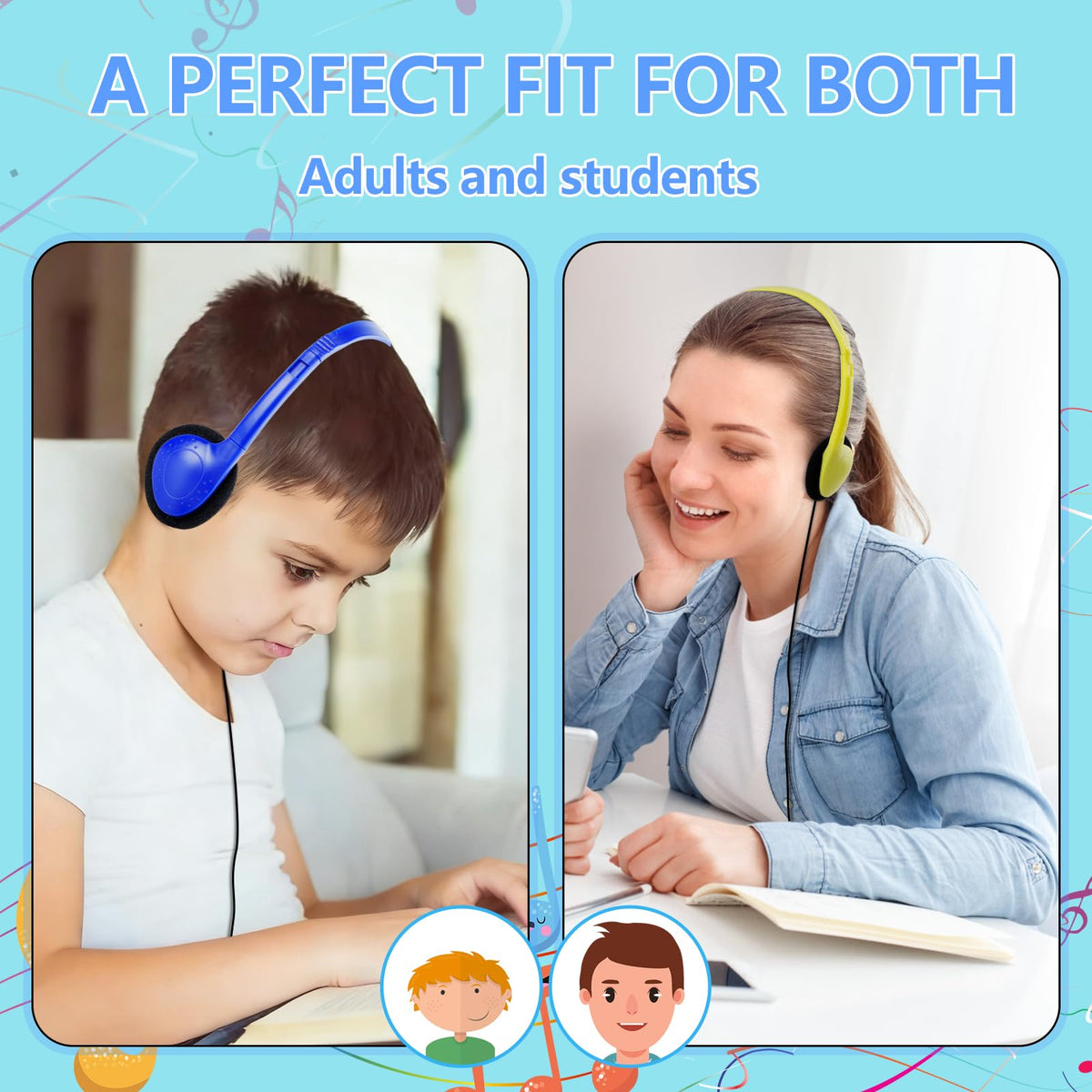 MENGLALA USB-C headphones mixed colors help classroom branding and student choice.