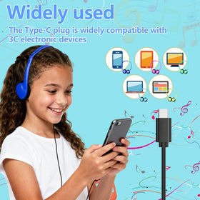 MENGLALA USB-C headphones lightweight cushions reduce fatigue during long lessons.
