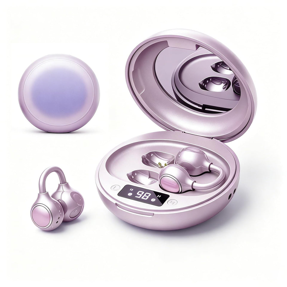 Menglang clip-on earbuds with open-ear design for comfortable listening during workouts