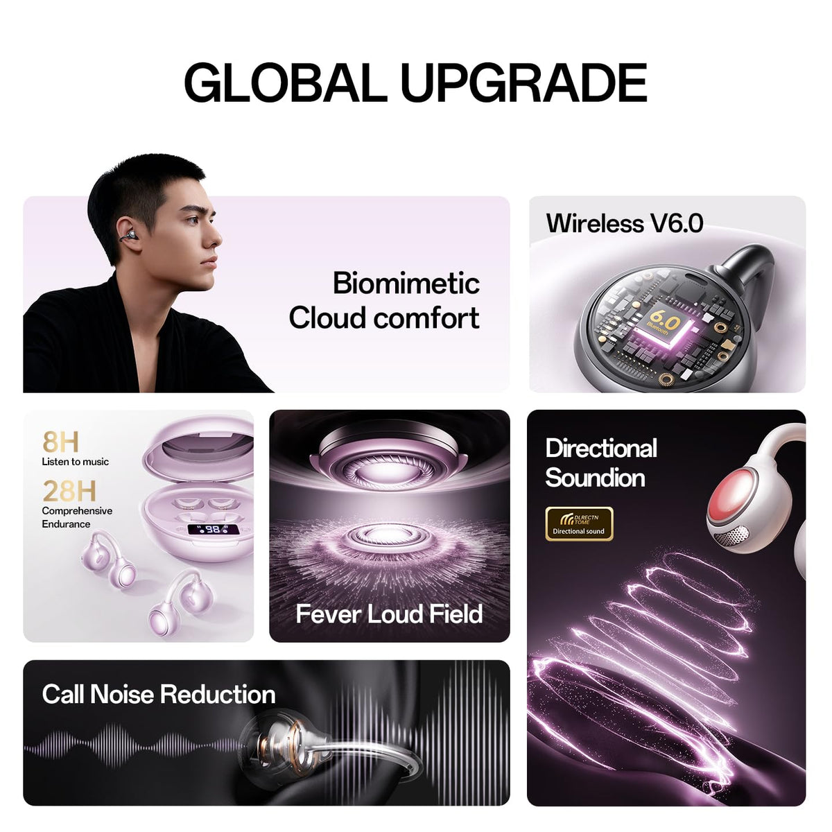 Menglang ergonomic ear-clip suits small ears and glasses wearers