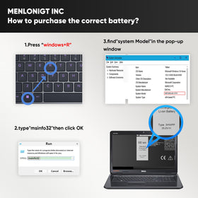 Menlonigt battery top label closeup highlighting part numbers and specs