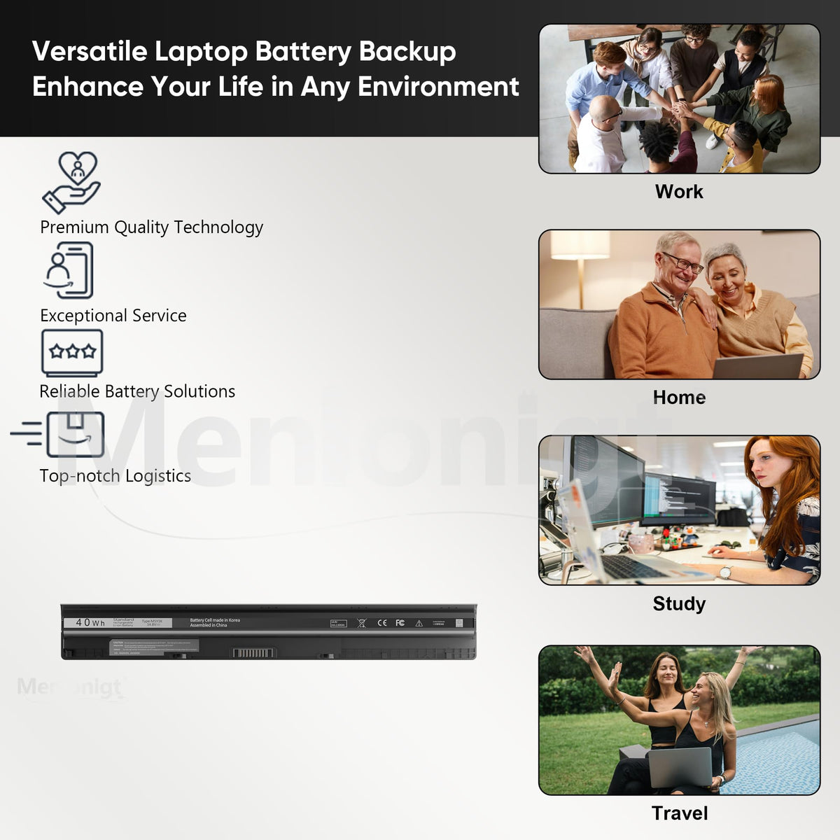 Product in use on a desk showing uninterrupted power during work