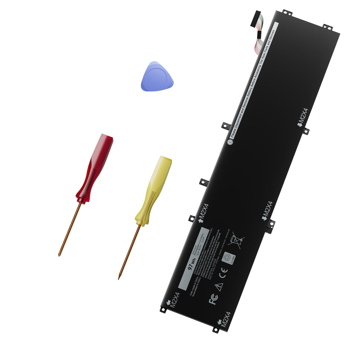 menlonigt front packaging for Dell battery showing model and benefit