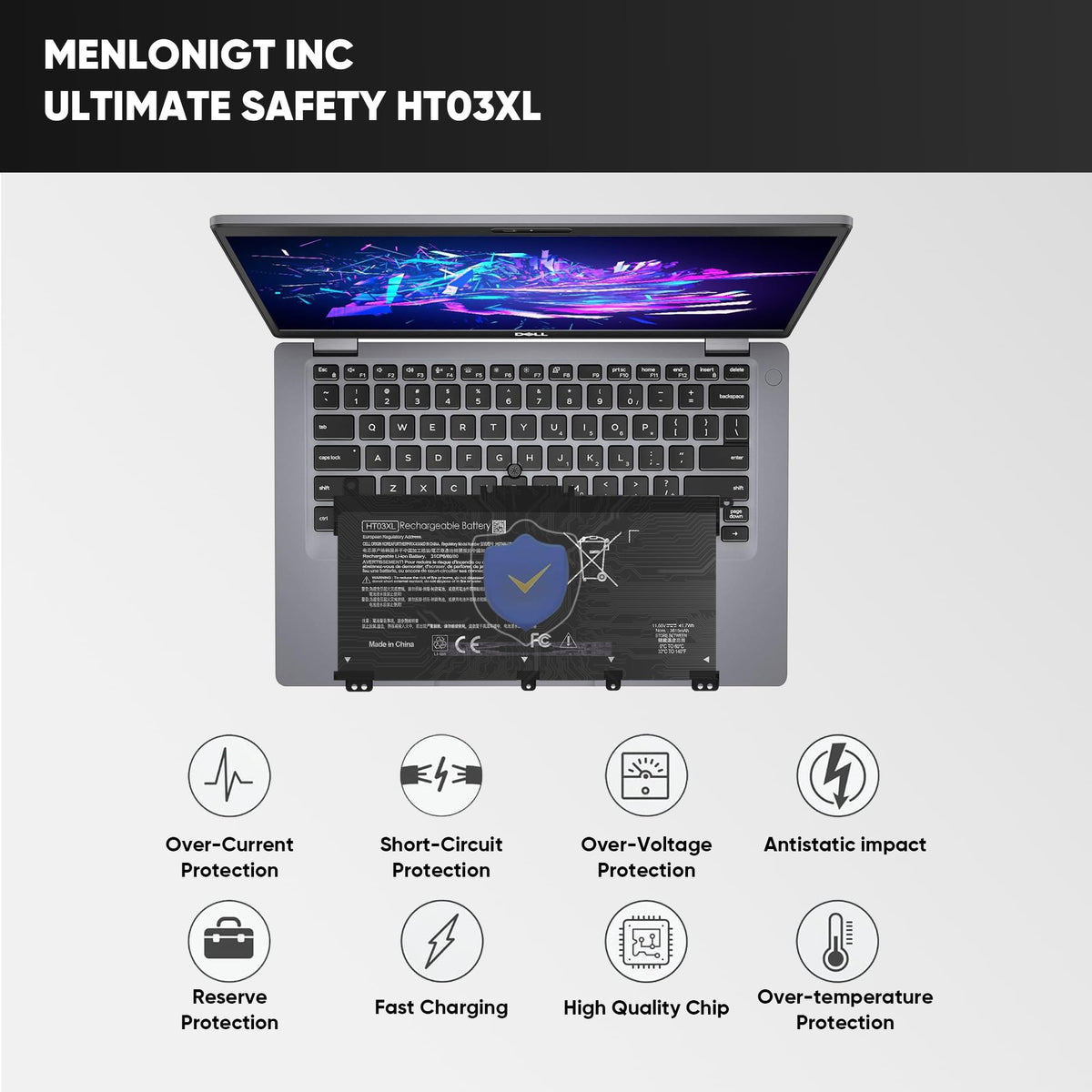 Menlonigt HT03XL terminal detail highlighting secure connection benefit