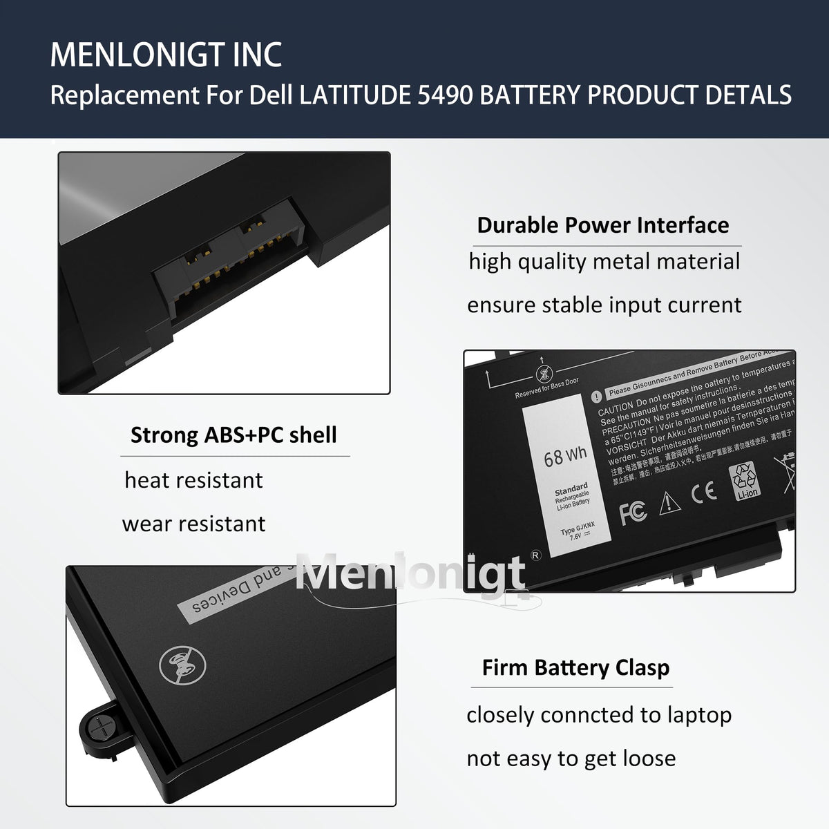 Menlonigt installed in Dell Latitude 5490 for restored battery life benefit