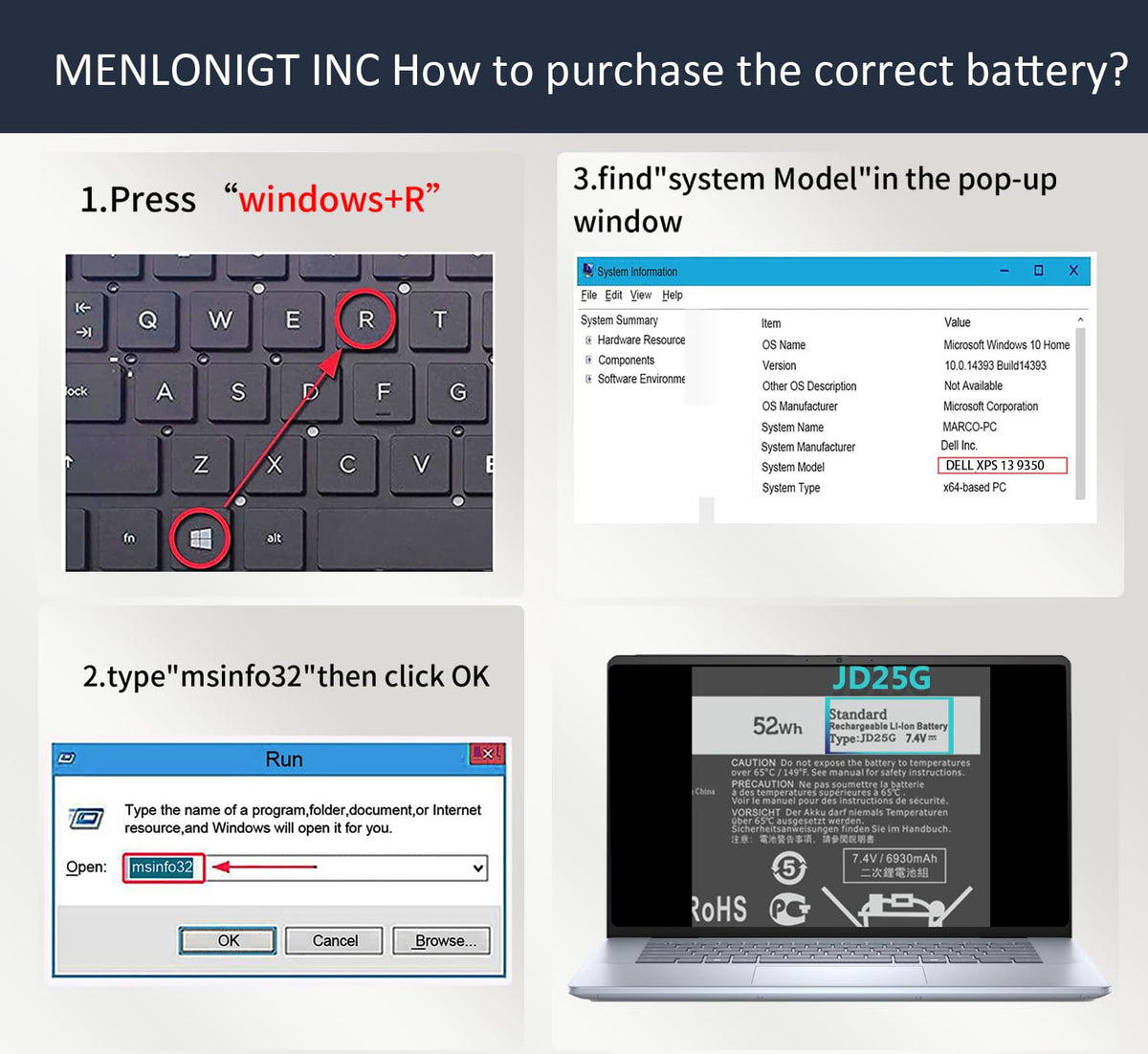 Menlonigt battery installed in an XPS 13 demonstrating restored runtime convenience