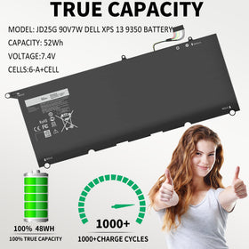 Menlonigt battery side profile showing slim design for original XPS 13 chassis fit