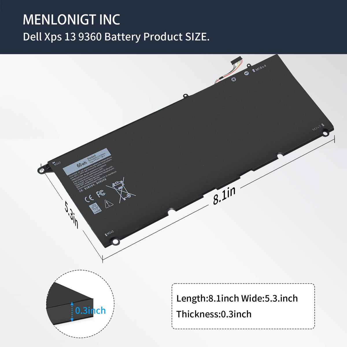 Menlonigt PW23Y installed inside Dell XPS 13 9360 demonstrating easy swap convenience