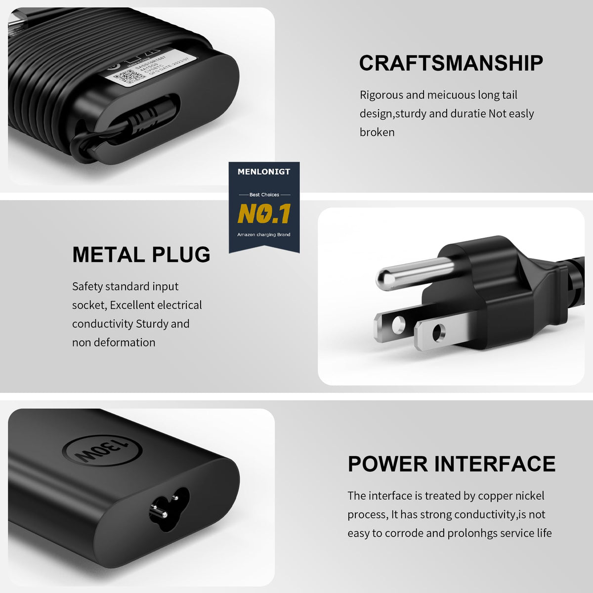Menlonigt USB-C port and cable enable smooth single-port charging.