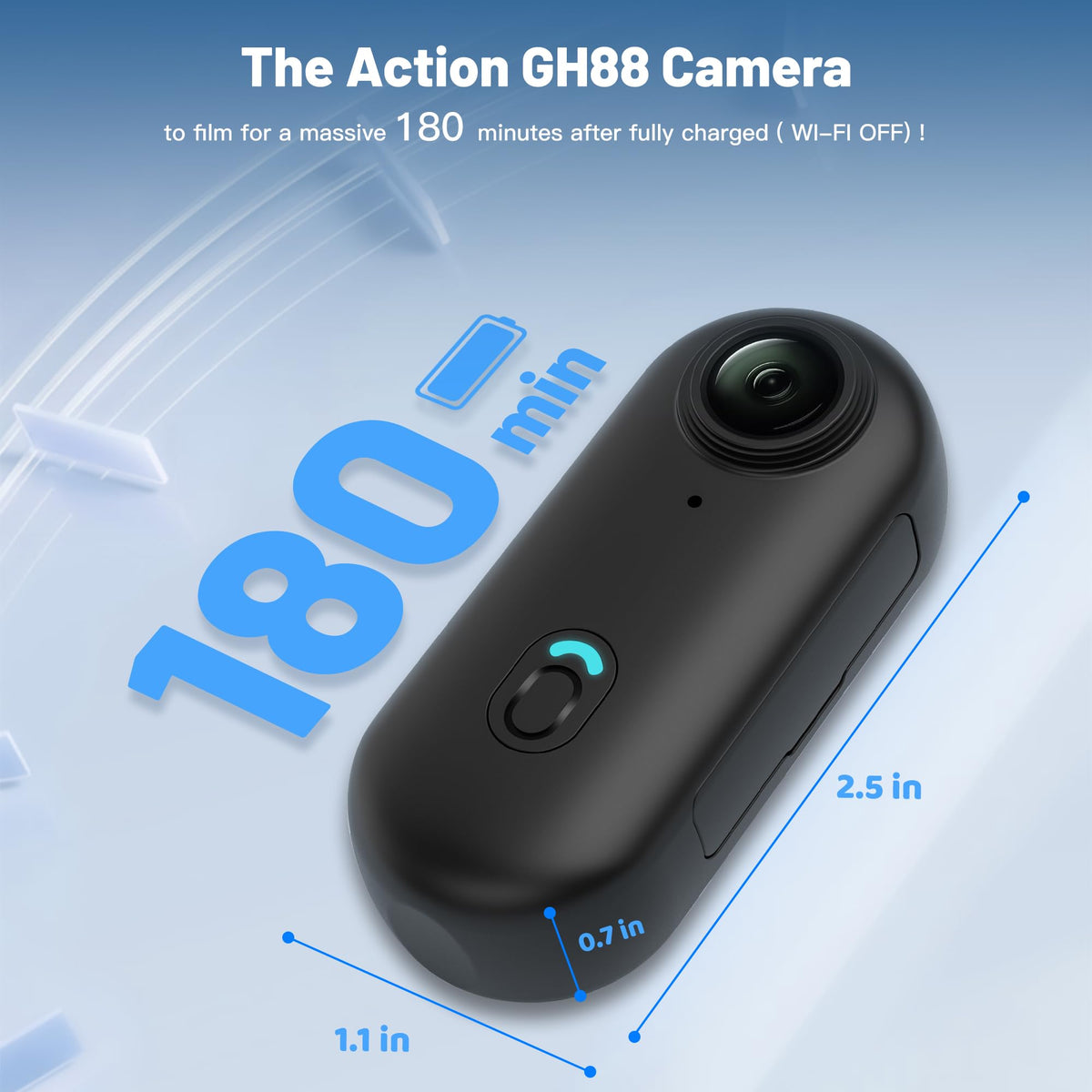 Meoilkolnm 4K mini body camera thumb-size design fits comfortably on the body.