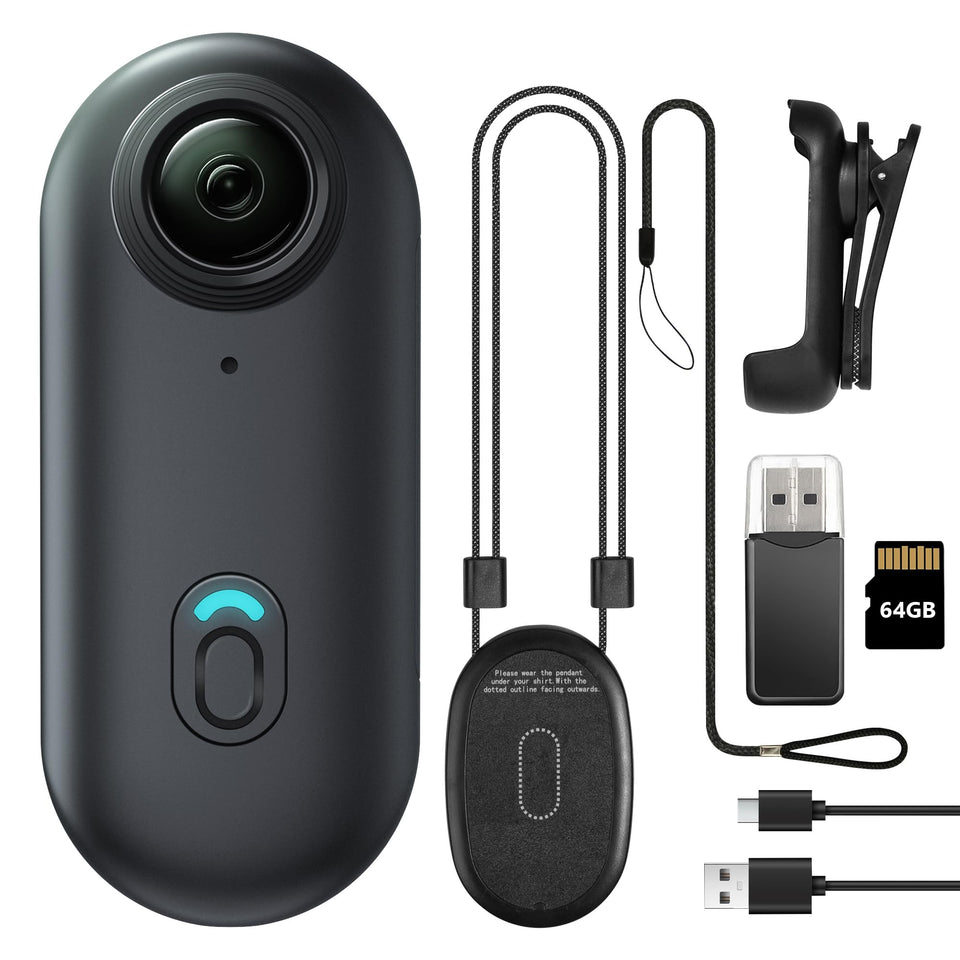 Meoilkolnm front view showing compact camera and lens, easy portability
