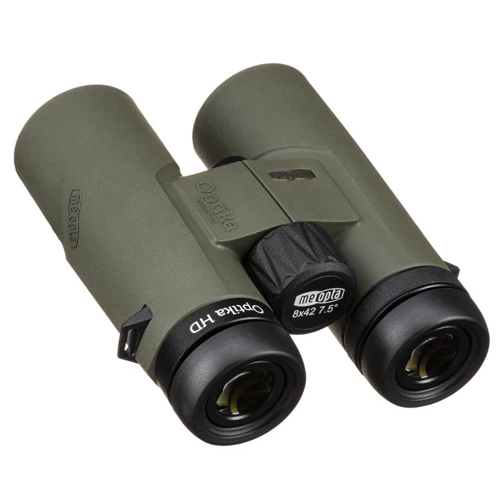 Meopta Optika HD 8x42 eyepieces close-up showing durable twist-up cups