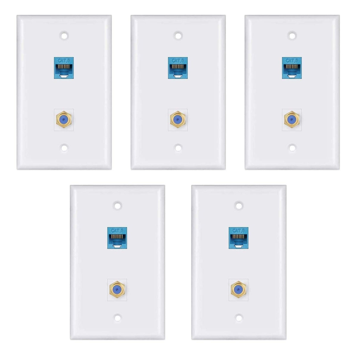 MEOU ethernet wall plate with gold-plated Cat6 port enables tidy network connections.