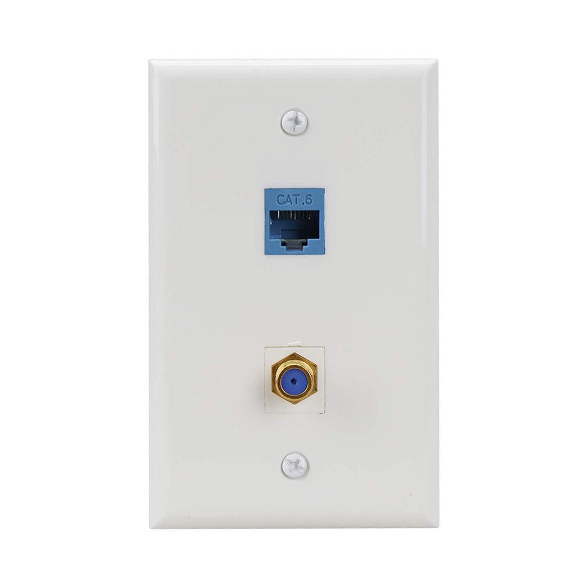 MEOU wall plate features a snap-in retaining clip for secure connections.