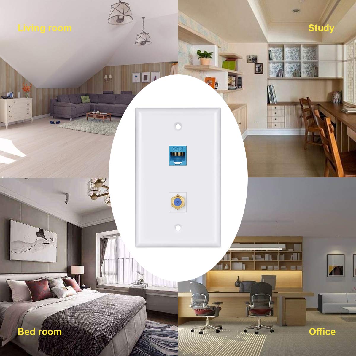 MEOU standard 4.5 x 2.7 inch wall plate fits single-gang low-voltage brackets.