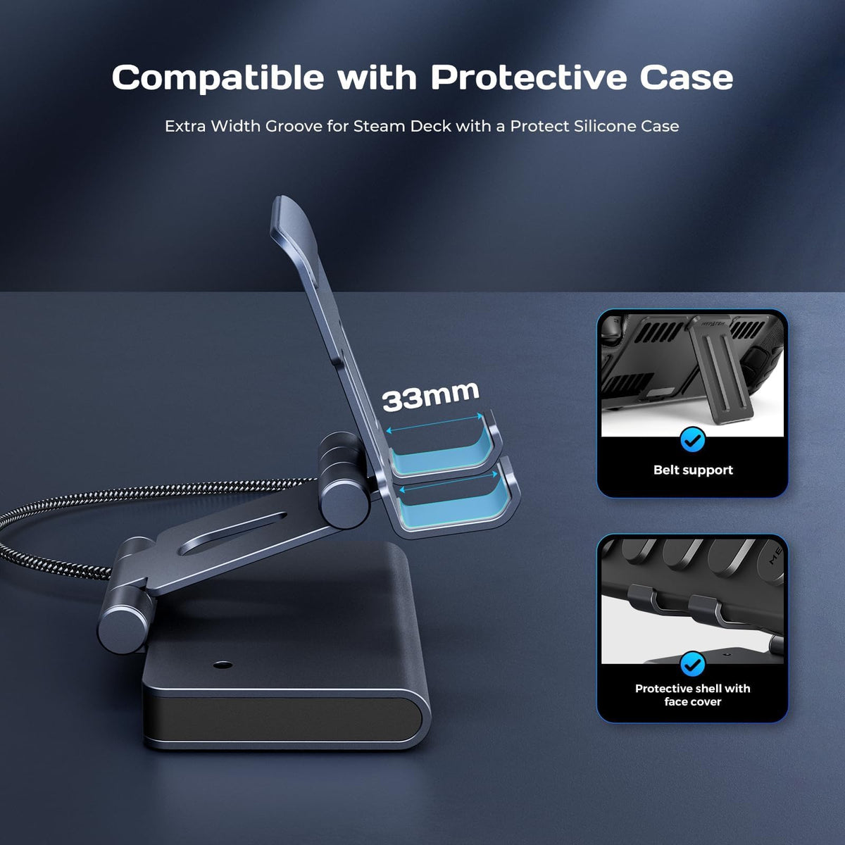 MEPATEM weighted base detail that stabilizes the dock to prevent wobble