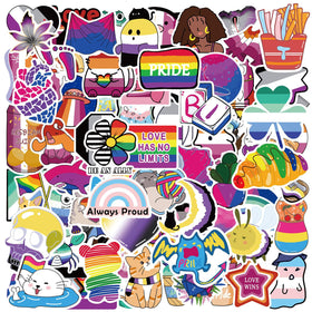 MEPLUM Pride stickers 300-pack displayed on a laptop for personal expression.