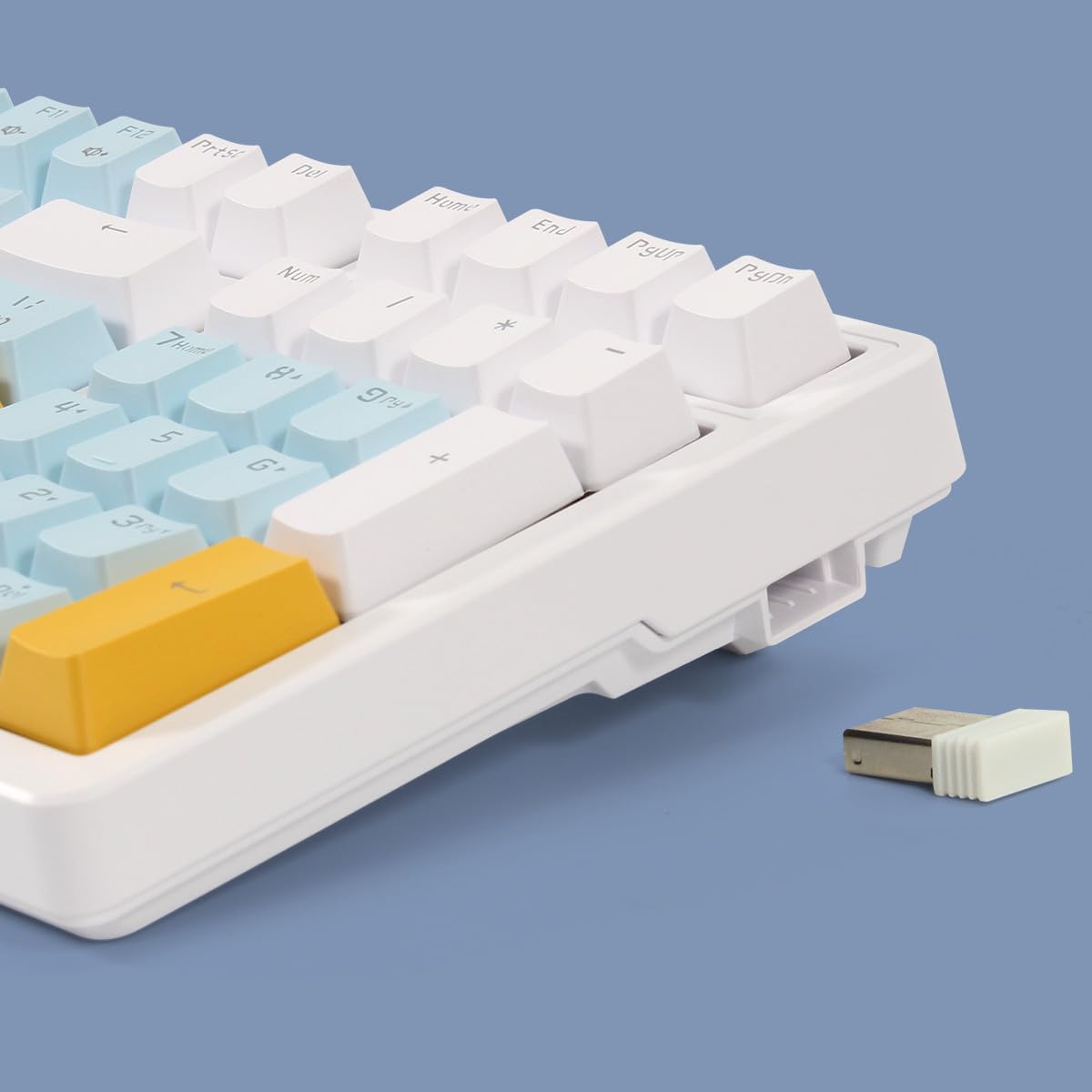 Merdia keyboard used with laptop and tablet demonstrating multi-device connectivity benefits