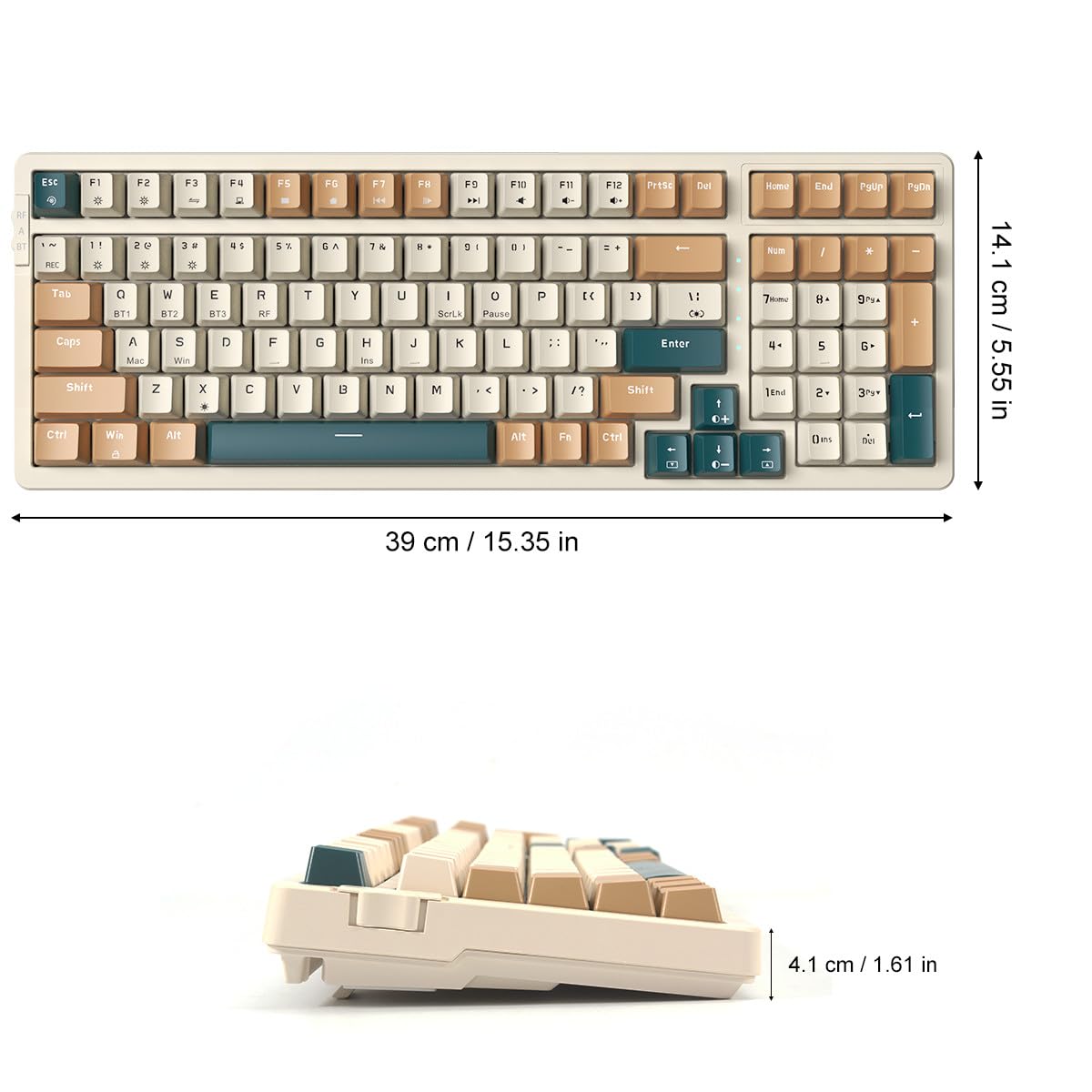 Merdia size comparison next to smartphone and laptop for portability advantage