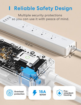 meross plugged entertainment center reducing clutter and protecting devices