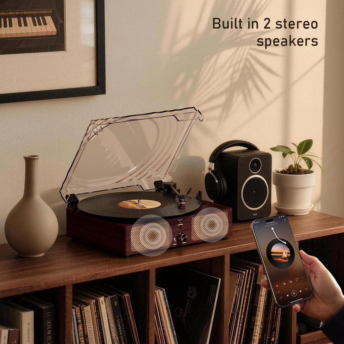 Mersoco back panel showing AUX and RCA ports, allows external speaker connection