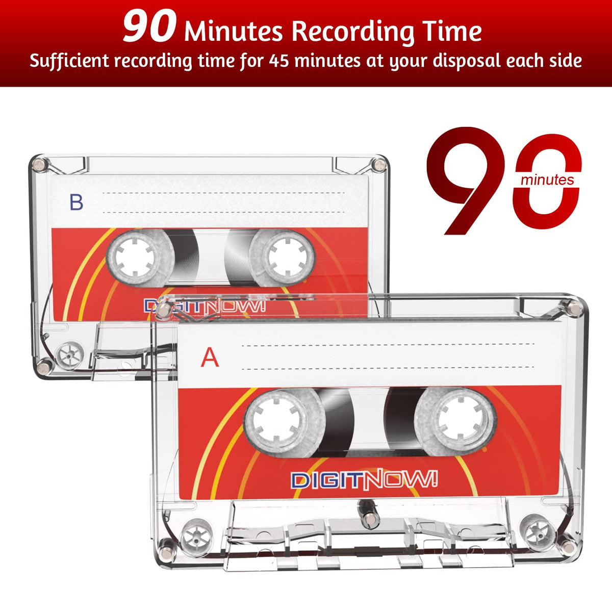Mersoco blank cassette tape 90-minute Side B for extended dictations