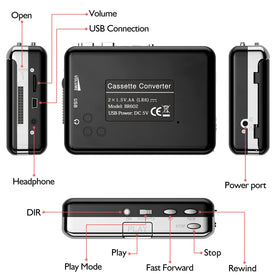 Mersoco cassette-to-digital conversion image showing MP3 data transfer.
