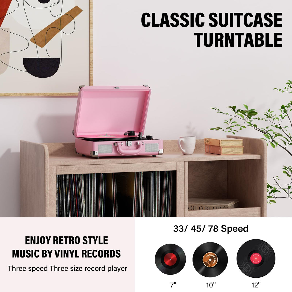Mersoco placed on bedside table in bedroom, adds vintage style and quick listening
