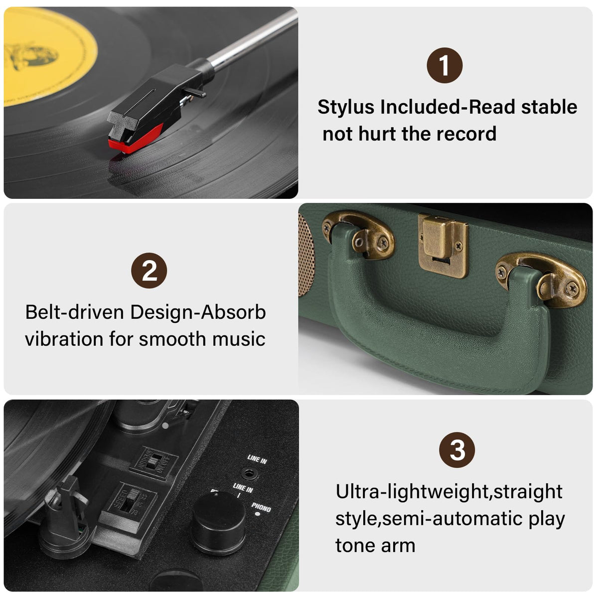 Mersoco connected via RCA to external speakers demonstrating louder audio potential