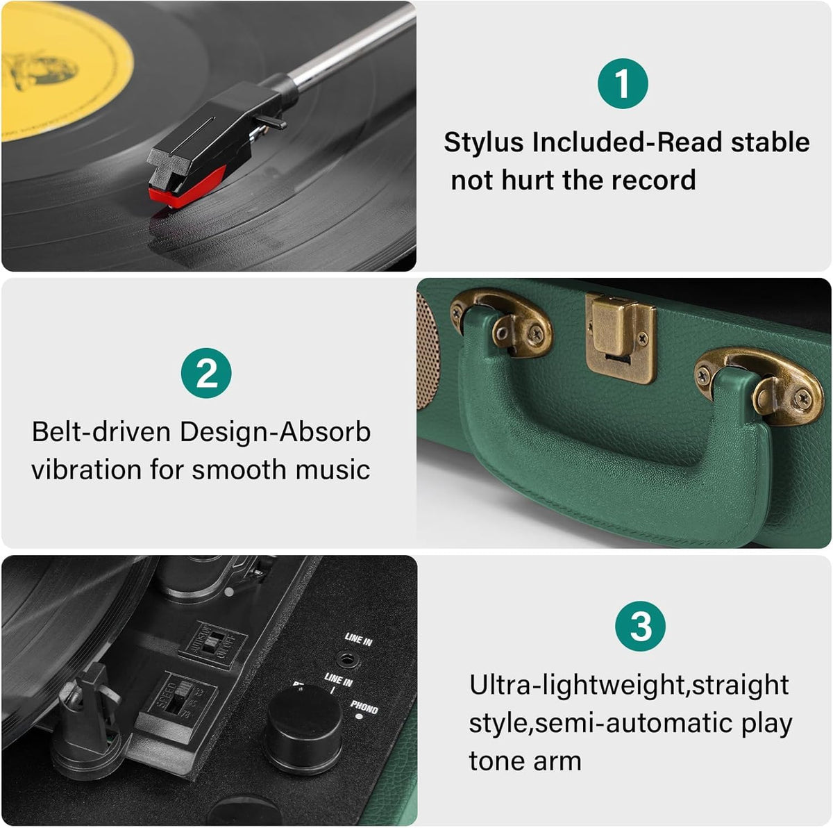 Mersoco ruby-stylus close-up delivers precise tracking for clear playback.