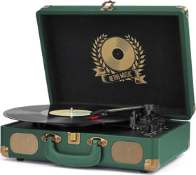 Mersoco vinyl turntable 3-speed belt-drive for authentic playback.