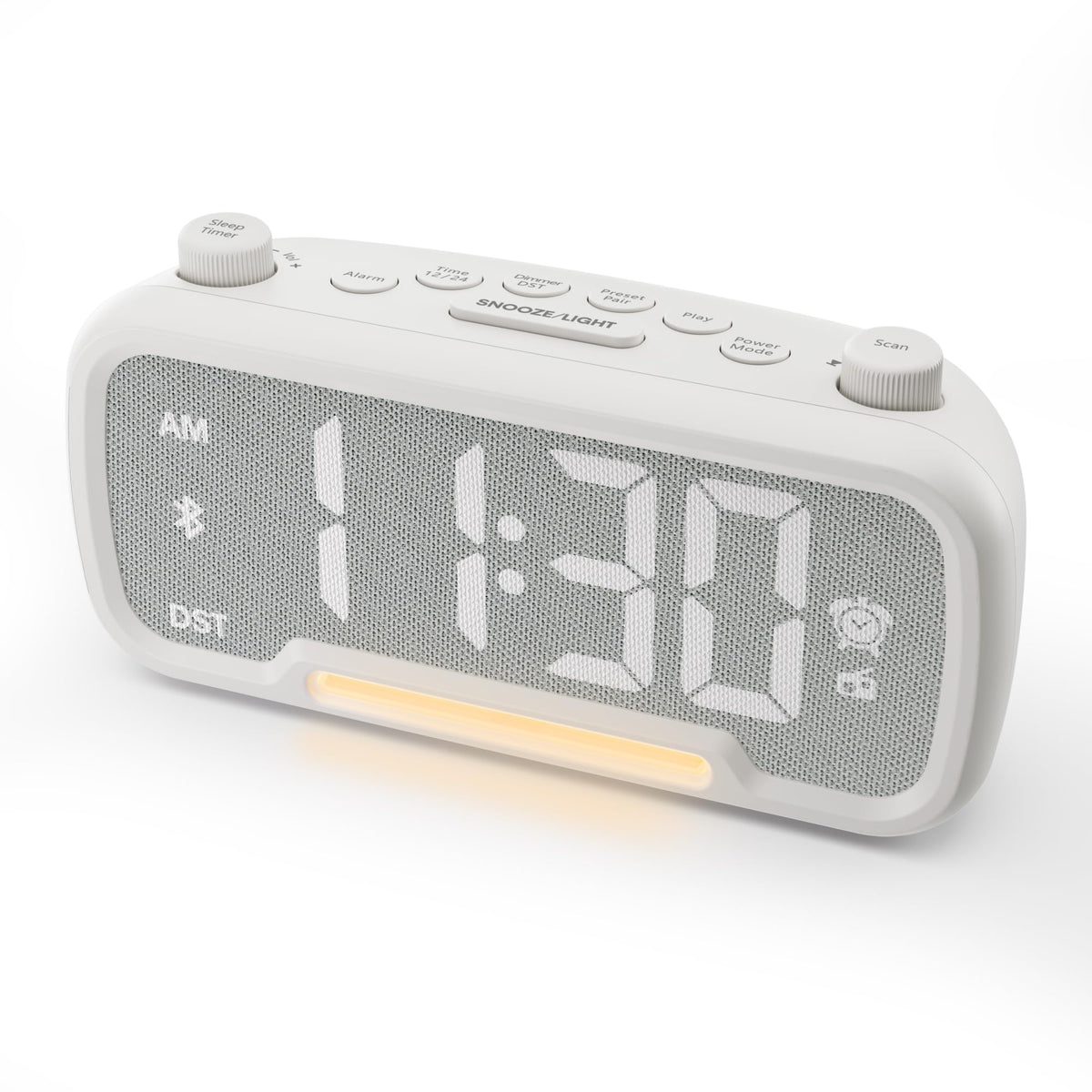 Mesqool alarm clock with Bluetooth speaker for waking and wireless music streaming.