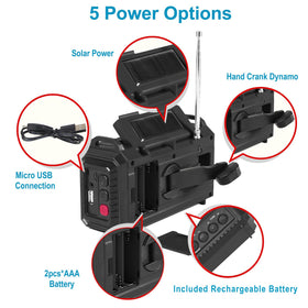 Mesqool back view showing battery compartment and charging ports for device power