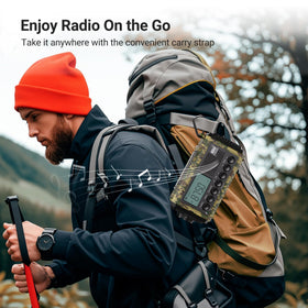 Mesqool attached to backpack with clip and strap for portable emergency preparedness