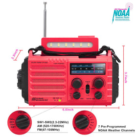 Mesqool compact radio attached with carabiner and strap for easy transport