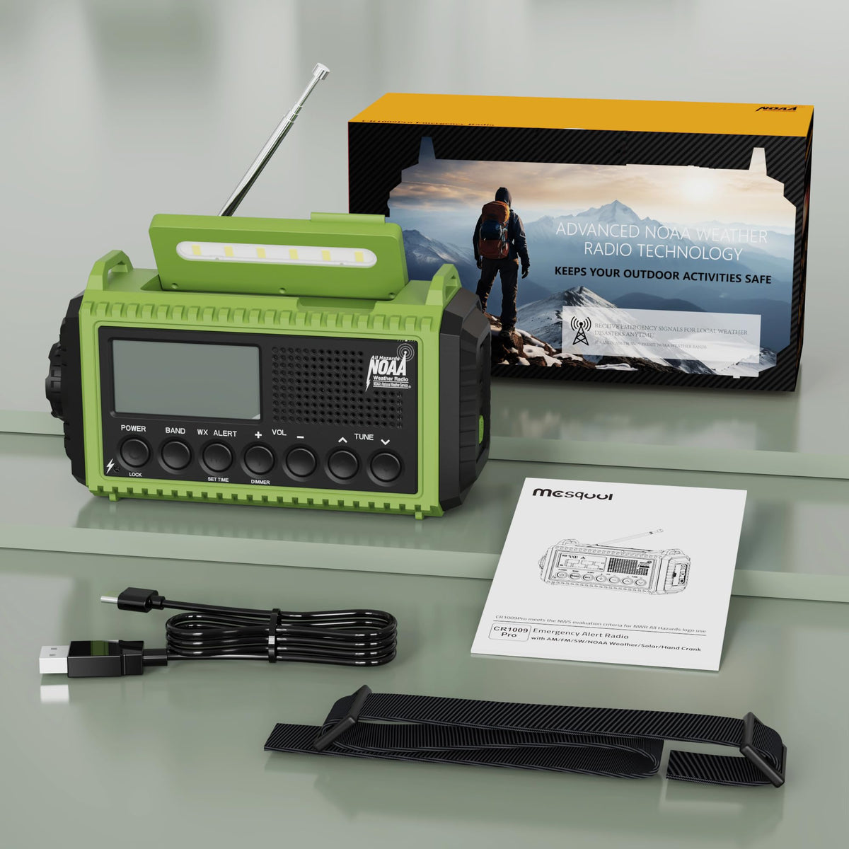Mesqool charging a phone via USB to provide essential device power