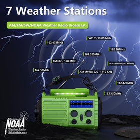 Mesqool analog dial and band controls for quick NOAA tuning