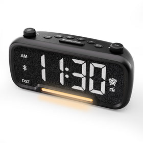 Mesqool digital alarm clock radio with Bluetooth 5.0 for easy wireless wake-up streaming