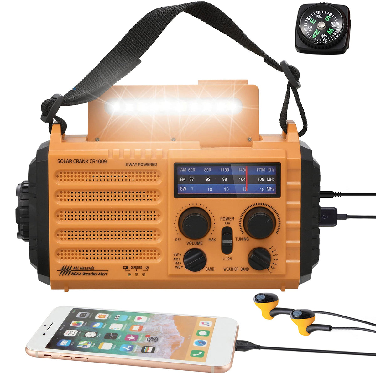 Mesqool front showing NOAA label and easy-to-use controls, ensures fast alerts