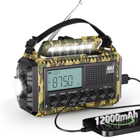 Mesqool front view showing radio controls and benefits of compact emergency readiness