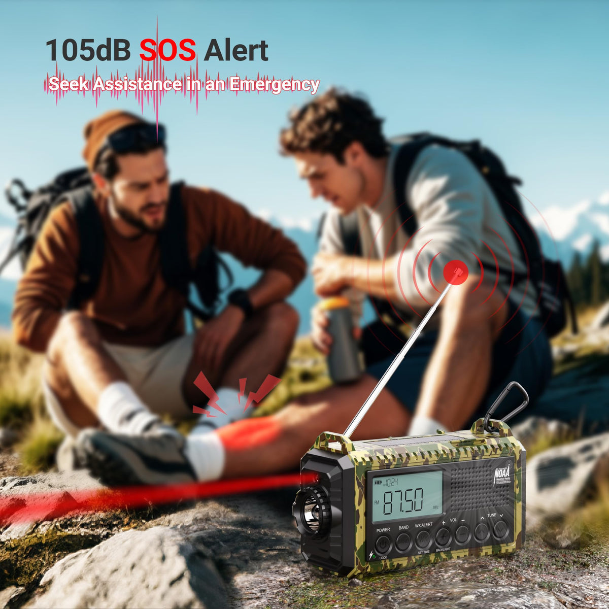Mesqool powering a smartphone via USB output to maintain communication in outages