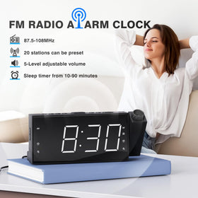 Mesqool projection alarm clock 180-degree projector shows time clearly on wall.