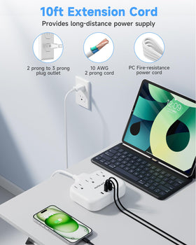 meta-ant three-outlets and four USB ports for versatile charging