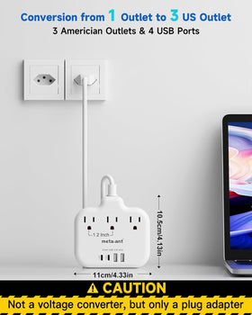 meta-ant adapter with 3 outlets supports multiple devices at once.