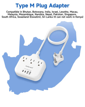 Meta-Ant Africa travel extension cord 3ft enables flexible placement.