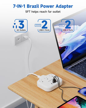 Meta-ant compact travel adapter fits easily in bags or pockets.
