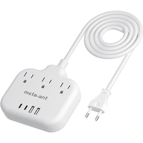 meta-ant European travel plug adapter main unit, compact all-in-one charging hub.