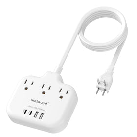 Meta-ant US-to-Japan adapter front view highlighting compact travel-friendly design