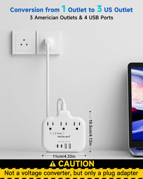 meta-ant us-to-thailand plug adapter travel friendly compact design