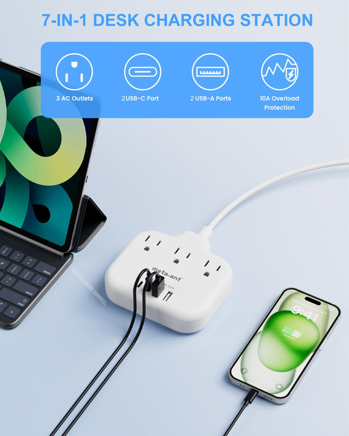 meta-ant USB-C fast charging ports for modern devices in one hub